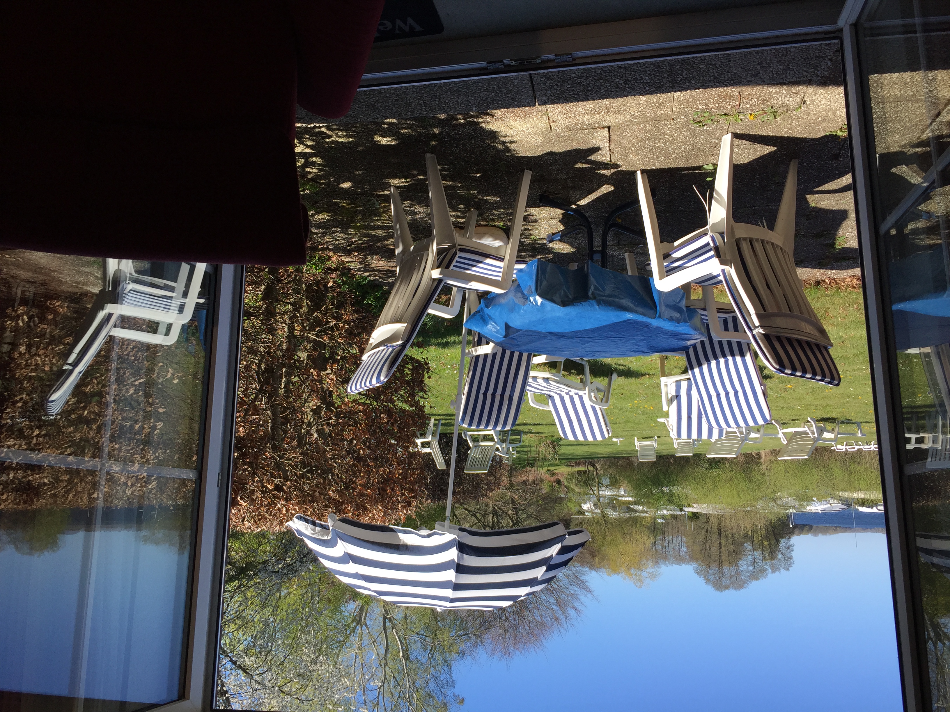 Ferienwohnung Blaumeise - Blick auf die Terrasse